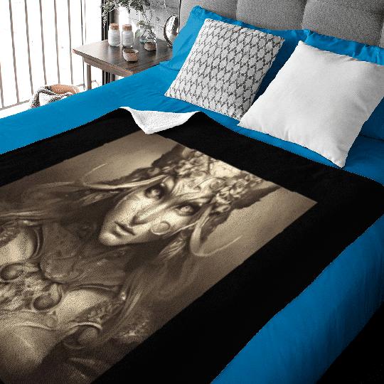Warrior princess wearing gothic plate dark fantasy Baby Blankets
