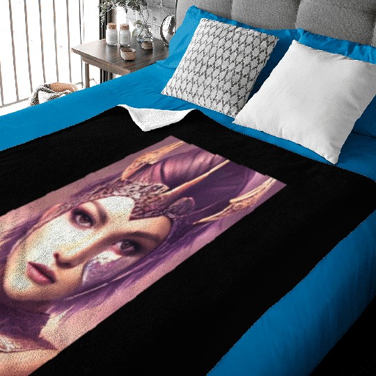 Warrior princess wearing gothic plate dark fantasy Baby Blankets