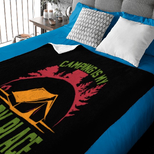 Camping is my happy place Baby Blankets