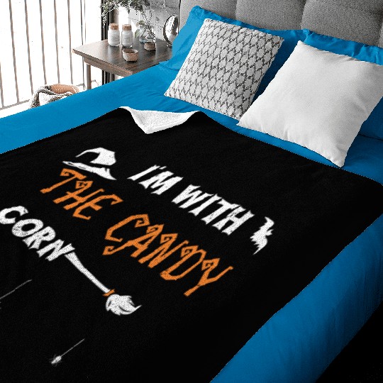 I'm With The Candy Corn Baby Blankets