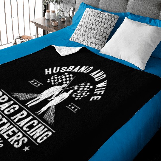 Drag Racing Race Car Husband Wife Baby Blankets