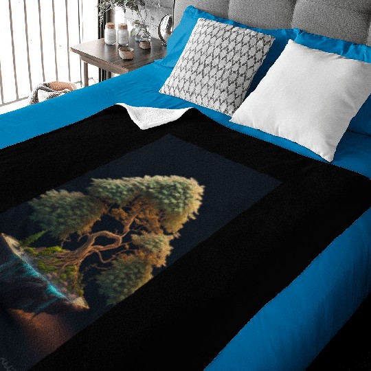 Cannabonsai - Bonsai Tree, Surreal Zen Garden, Baby Blankets