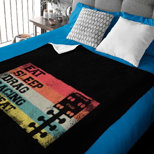 Drag Racing Race Car Retro Vintage Baby Blankets