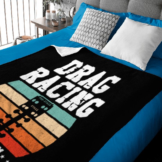 Drag Racing Race Car Girl Retro Baby Blankets