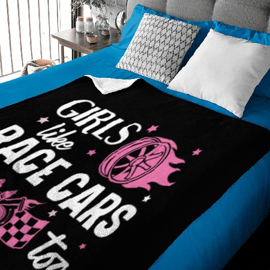 Drag Racing Race Car Girl Girls Baby Blankets