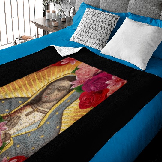 Our Lady of Guadalupe Rose Mexican Catholic Juan D Baby Blankets