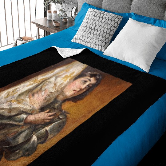 St. Joan of Arc Portrait Painting Catholic Gifts f Baby Blankets
