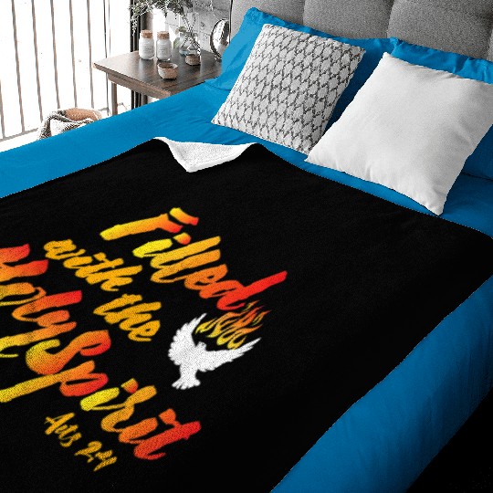 Filled with the Holy Spirit Pentecost Tongues of F Baby Blankets