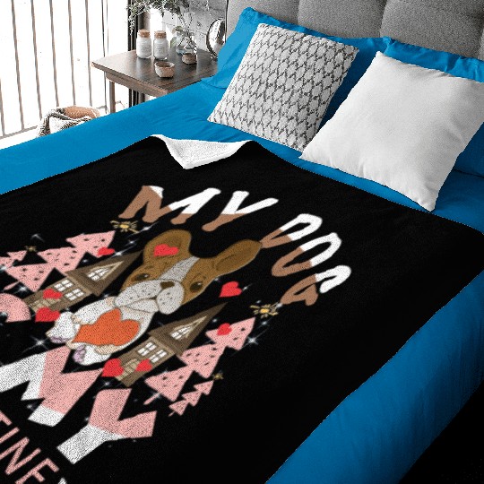 My Dog Is My Valentine Baby Blankets