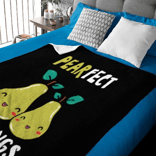 Siblings Pear Fruit Big Brother Sister Goals Baby Blankets