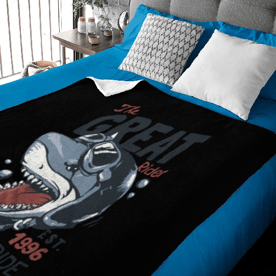 shark ride rider race Baby Blankets
