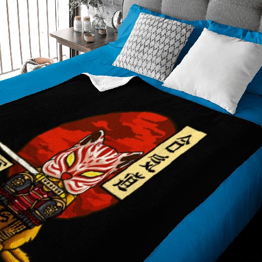 Samurai Cat Baby Blankets