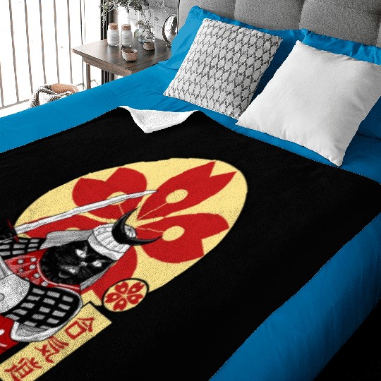 Samurai Cat Baby Blankets