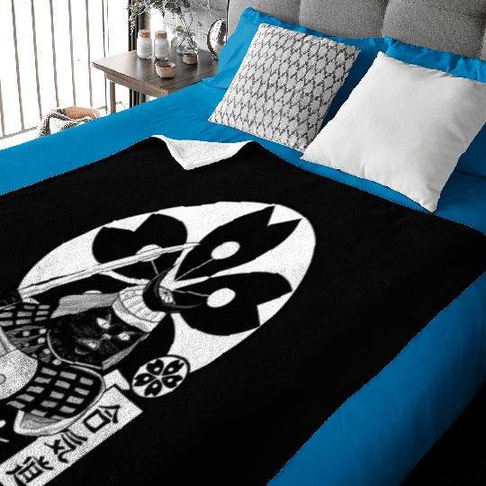 Samurai Cat Baby Blankets