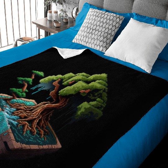 8 Bit Bonsai Tree Baby Blankets