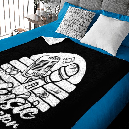 Music Teacher Microphone Baby Blankets