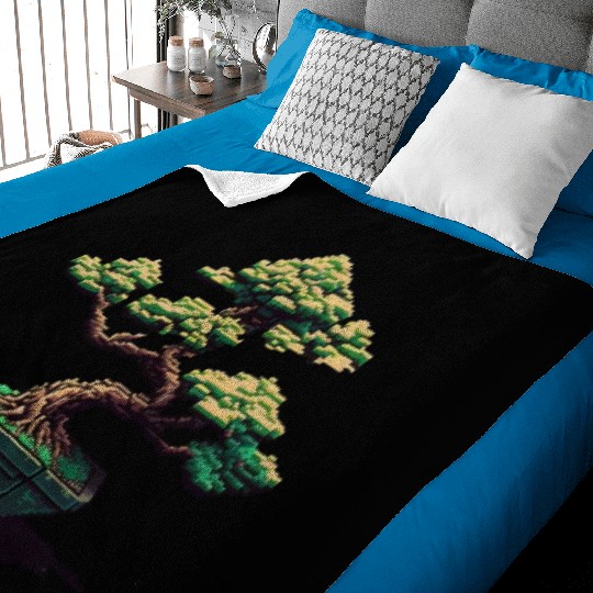 8 Bit Bonsai Tree Baby Blankets