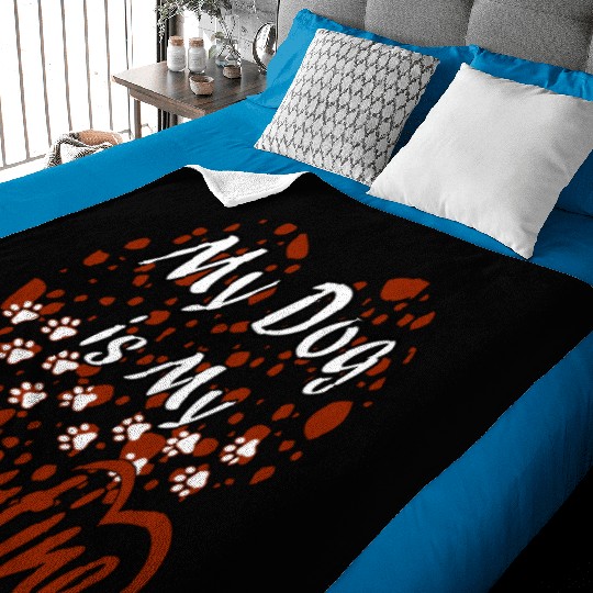 My Dog Is My Valentine Baby Blankets