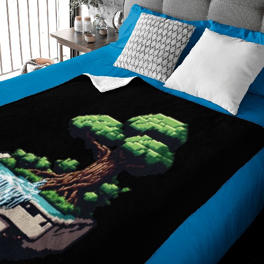 8 Bit Bonsai Tree Baby Blankets