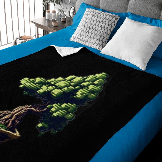 8 Bit Bonsai Tree Baby Blankets
