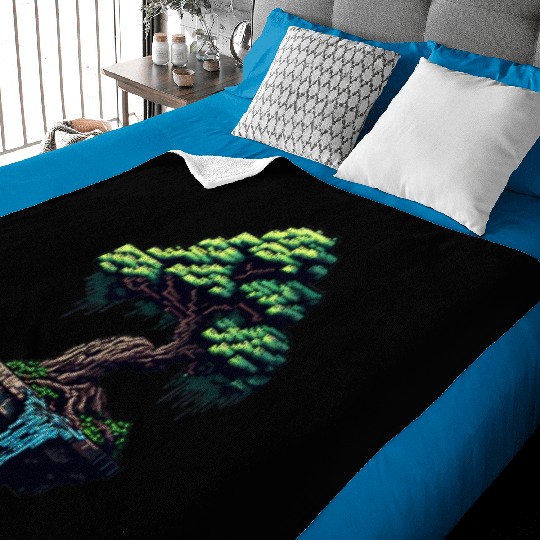 8 Bit Bonsai Tree Baby Blankets