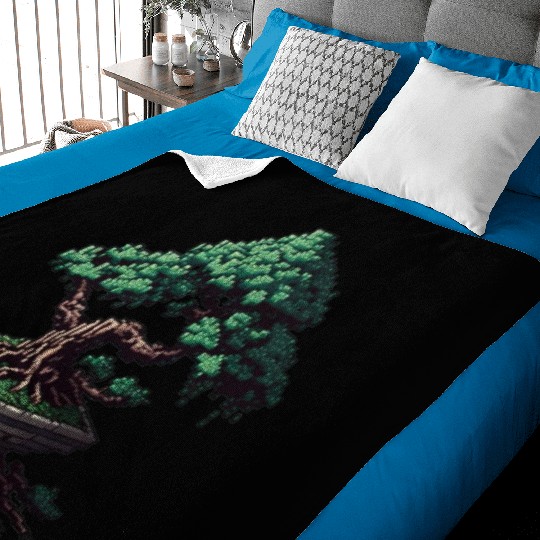 8 Bit Bonsai Tree Baby Blankets