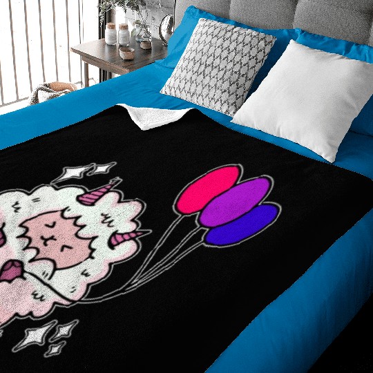 Cute Bisexual Sheep Bi Pride Color Balloons Baby Blankets