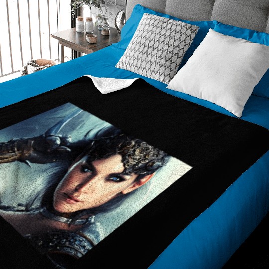 Warrior princess wearing gothic plate fantasy art Baby Blankets