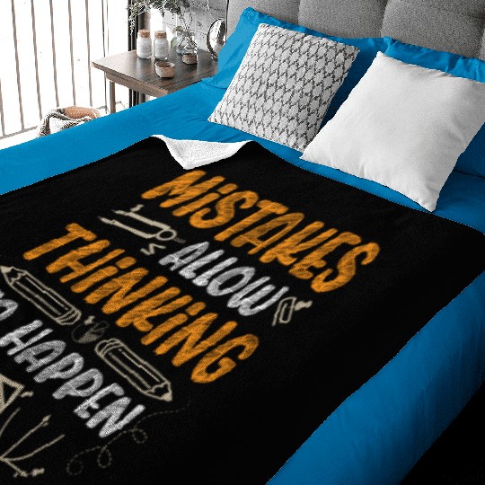 Mistakes Allow Thinking To Happen Math Teacher Baby Blankets