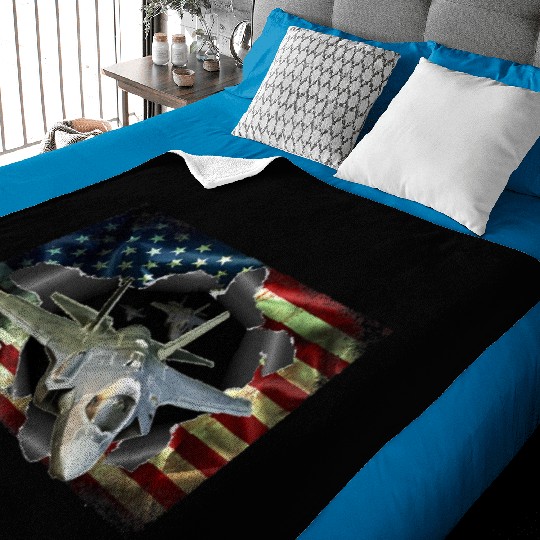 F 35 Lightning Air Force Military Veteran Pride US Baby Blankets