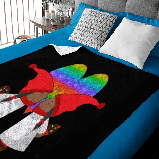 Black Lesbian Gnome Valentines Day Couples Gift Baby Blankets