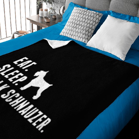 Eat Sleep Walk Schnauzer Baby Blankets
