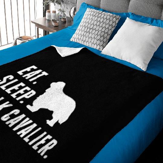 Eat Sleep Walk Cavalier King Charles Spaniel Baby Blankets
