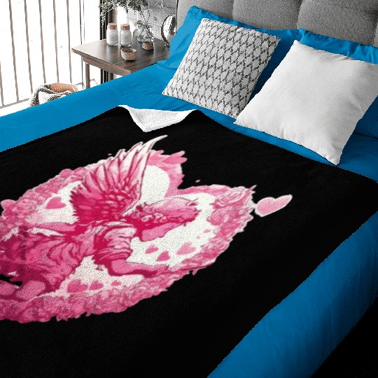 funny Cupid Valentine's Day girls Baby Blankets