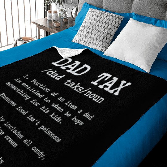 Vintage Dad Tax Definition Men Funny Father's Day Baby Blankets