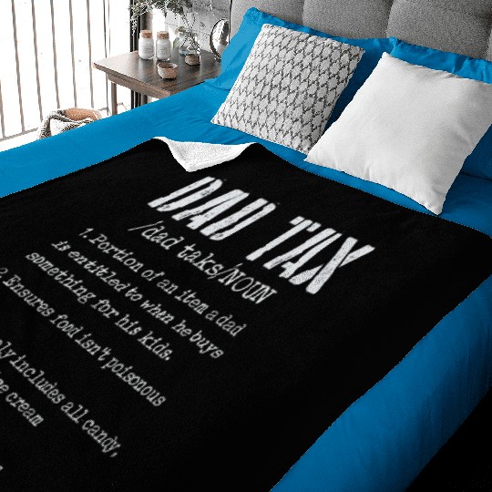 Vintage Dad Tax Definition Men Funny Father's Day Baby Blankets