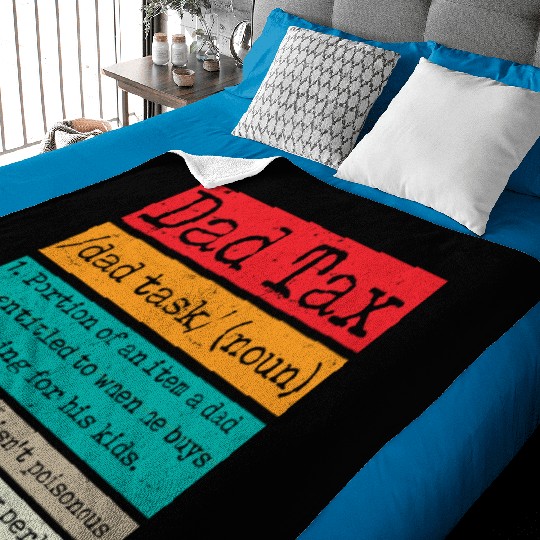 Vintage Dad Tax Definition Men Funny Father's Day Baby Blankets
