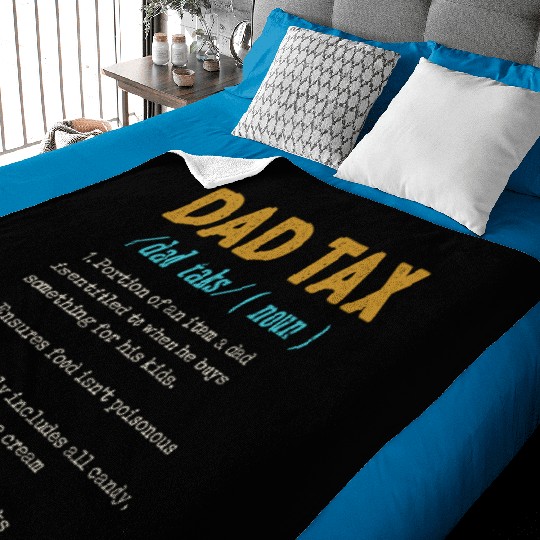 Vintage Dad Tax Definition Men Funny Father's Day Baby Blankets