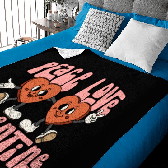 Peace Love Valentine Candy Heart Baby Blankets