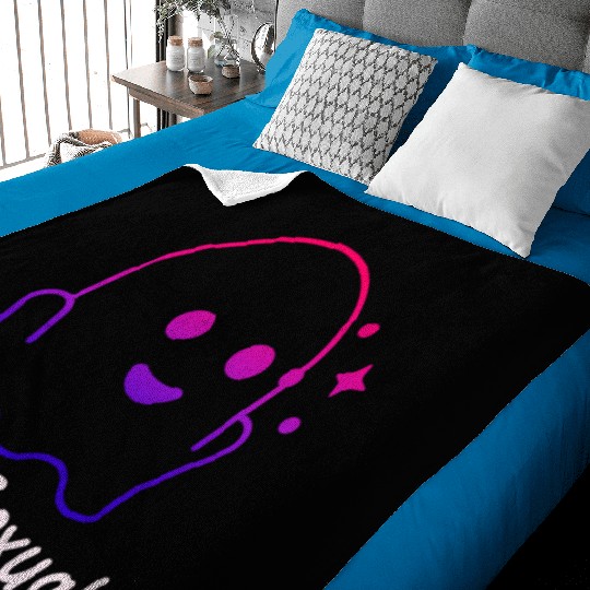Boo Sexual Cute Bi Ghost LGBT Bisexual Pride Funny Baby Blankets