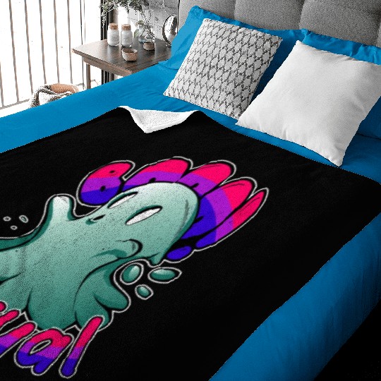 Funny Boo Sexual Cute Bi Ghost LGBT Bisexual Pride Baby Blankets