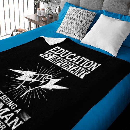 Electrical Lineman Pun Education Is Important Baby Blankets