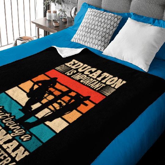 Electrical Lineman Pun Education Is Important Baby Blankets