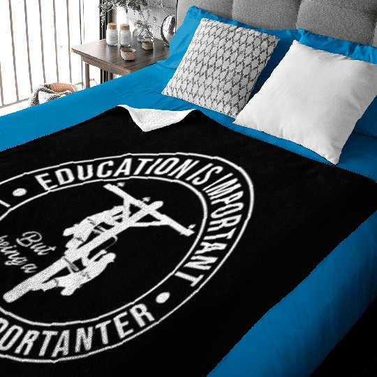 Electrical Lineman Pun Education Is Important Baby Blankets