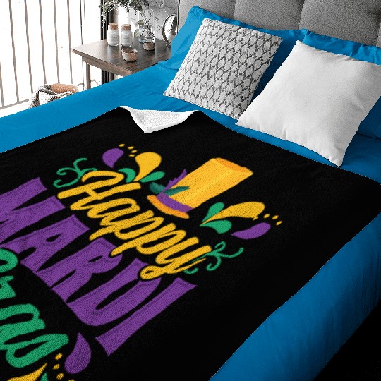 Mardi Gras - Happy Mardi Gras Baby Blankets
