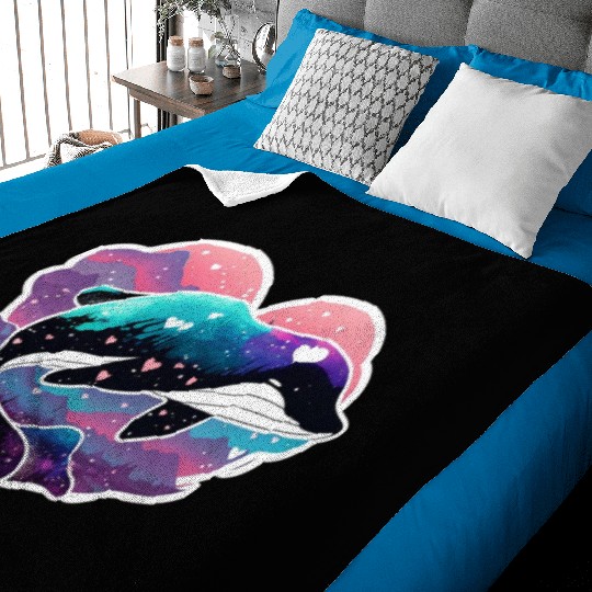 Orca Is My Valentine, Love Hearts Orca Valentines Baby Blankets