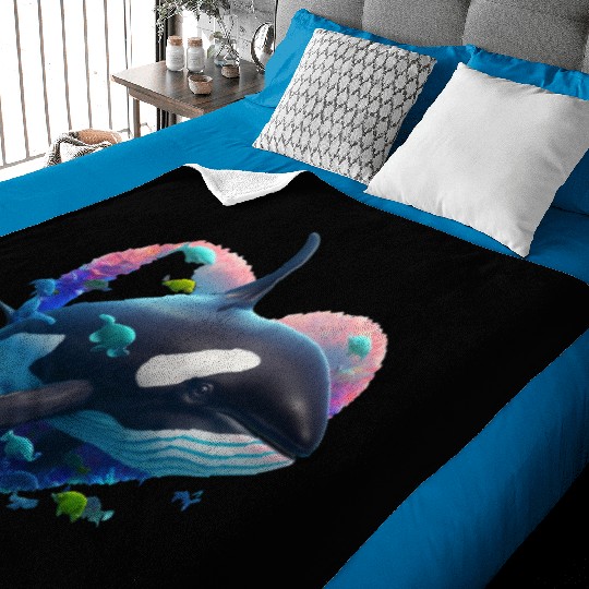 Orca Is My Valentine Baby Blankets
