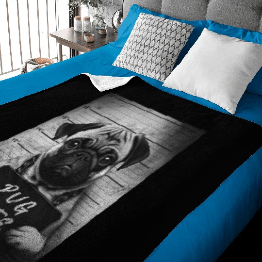 Pug Mugshot - Pug Life Baby Blankets
