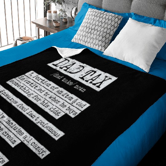 Vintage Dad Tax Definition Men Funny Father's Day Baby Blankets