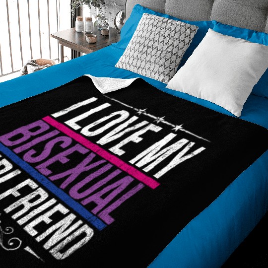 I Love My Bisexual Girlfriend Bi Pride Baby Blankets